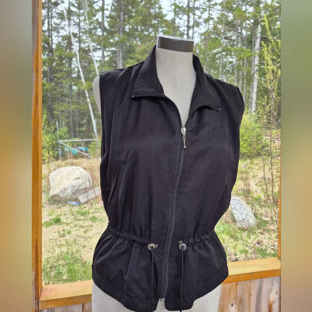 Vintage Cracked Wheat Womens Zip Front Vest Size Small